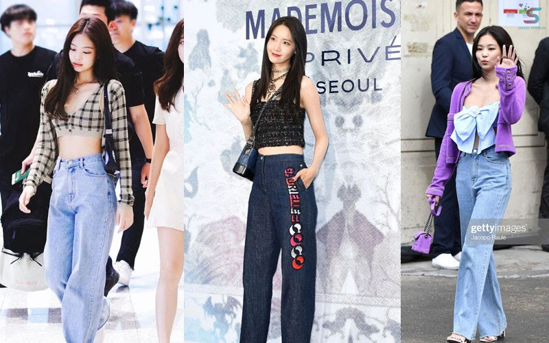 Jennie (BlackPink) và Yoona (SNSD) nổi bật với trang phục áo hai dây và quần jeans